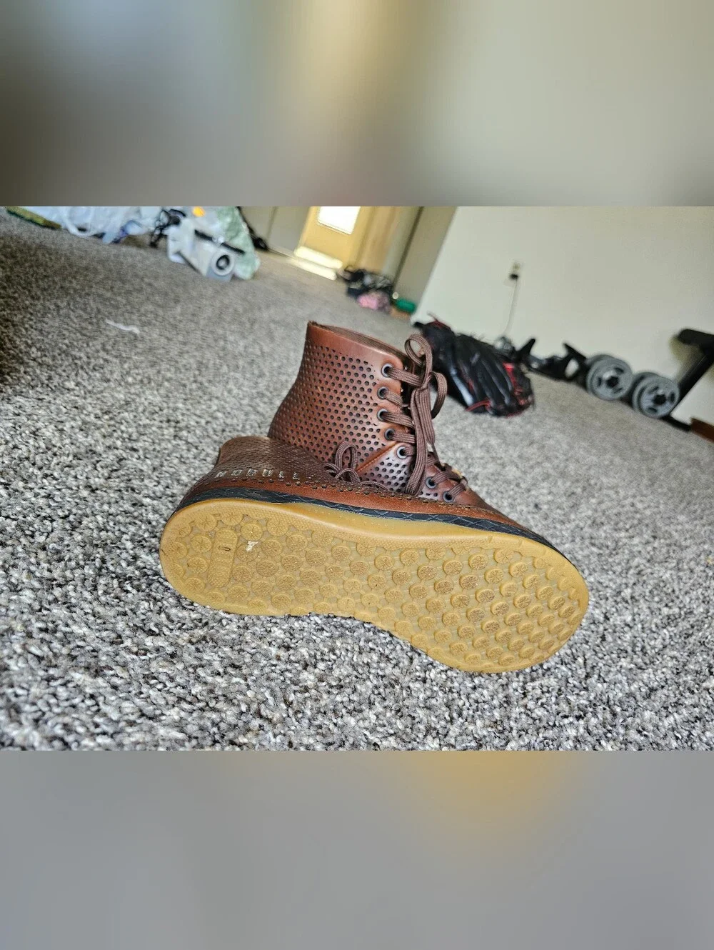 Nobull Brown Perforated Leather Men’s Trainer